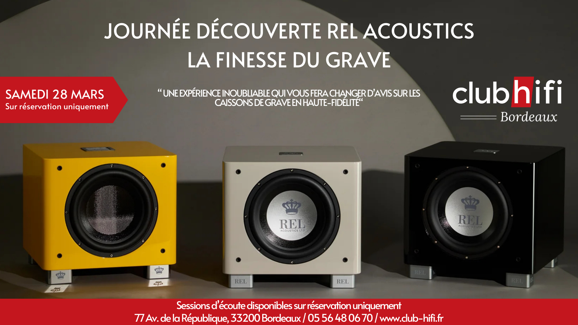 Journée Découverte REL Acoustics – La finesse du grave chez Club Hifi Bordeaux